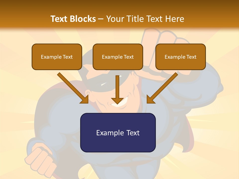 A Man In A Blue Superman Costume Is Flying Through The Air PowerPoint Template
