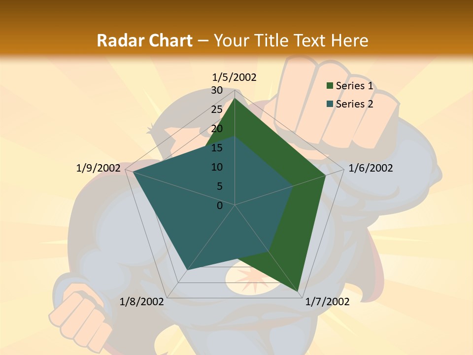 A Man In A Blue Superman Costume Is Flying Through The Air PowerPoint Template