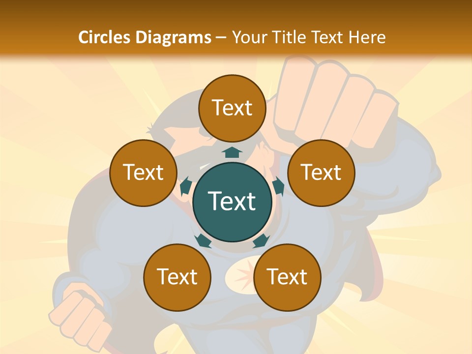A Man In A Blue Superman Costume Is Flying Through The Air PowerPoint Template