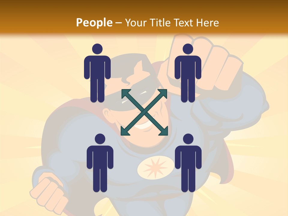 A Man In A Blue Superman Costume Is Flying Through The Air PowerPoint Template