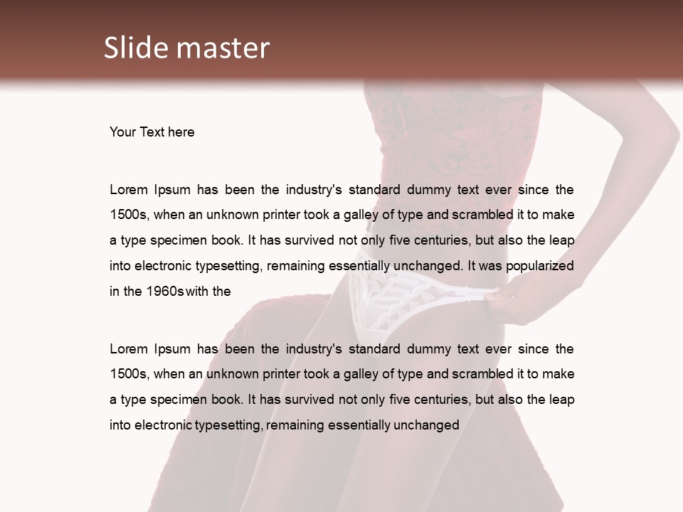 A Woman In A Red Top And White Panties PowerPoint Template