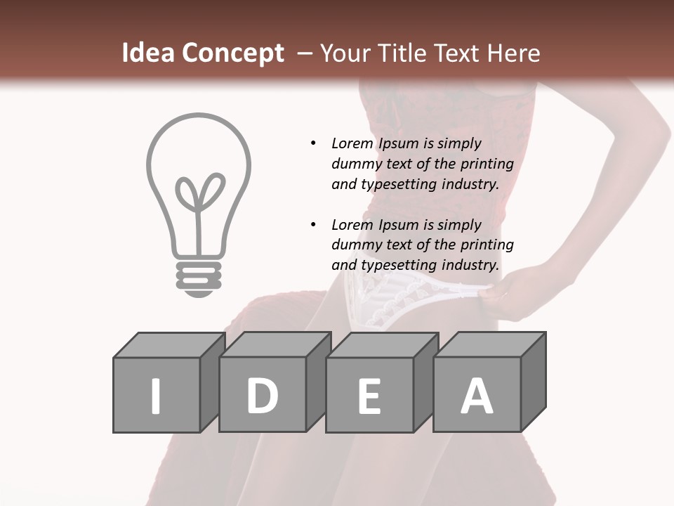 A Woman In A Red Top And White Panties PowerPoint Template