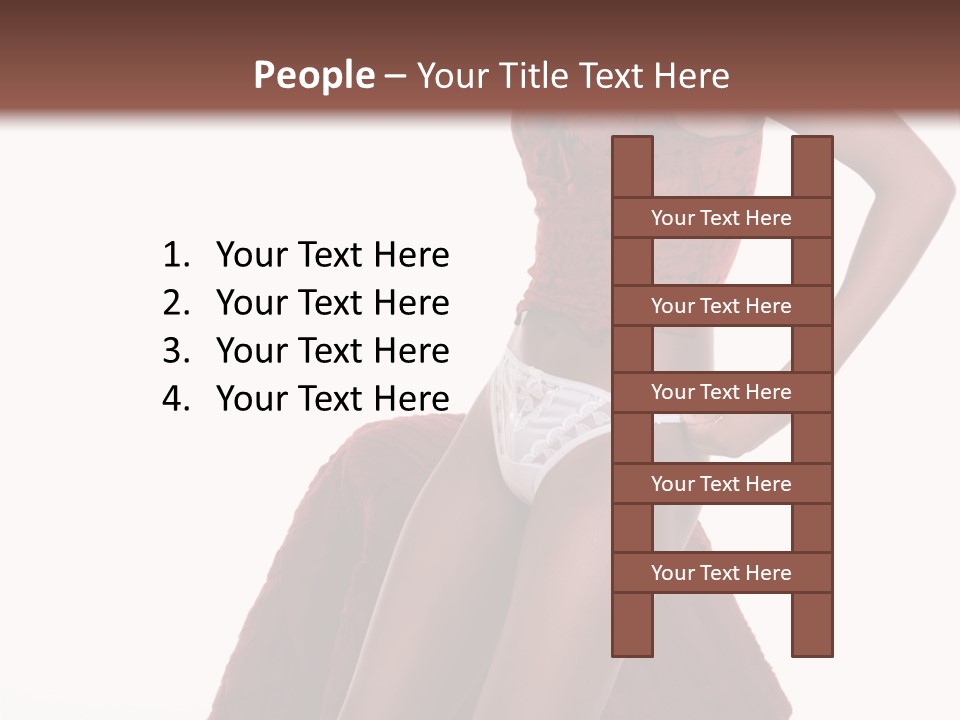 A Woman In A Red Top And White Panties PowerPoint Template