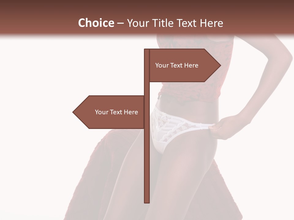 A Woman In A Red Top And White Panties PowerPoint Template