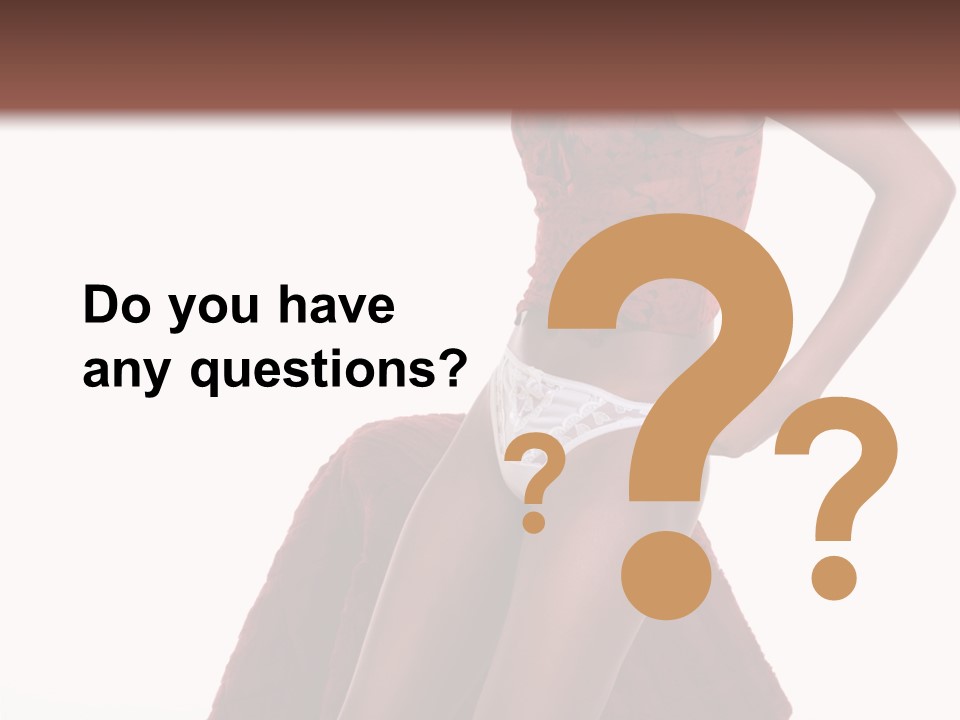 A Woman In A Red Top And White Panties PowerPoint Template