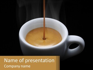 A Cup Of Coffee With A Spoon Sticking Out Of It PowerPoint Template