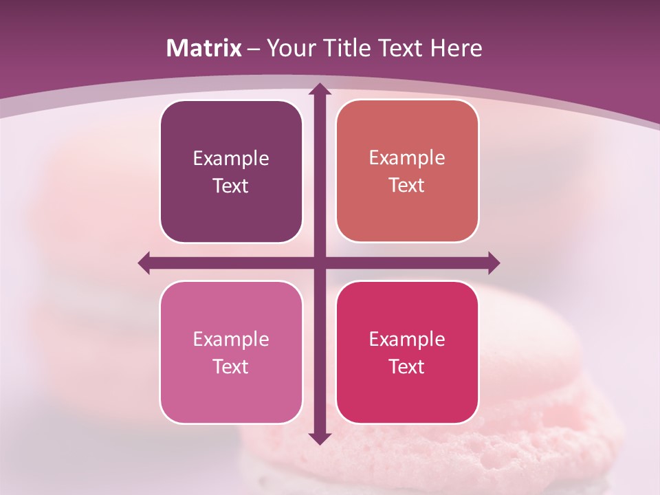 A Group Of Pink Macaroons On A Purple Background PowerPoint Template