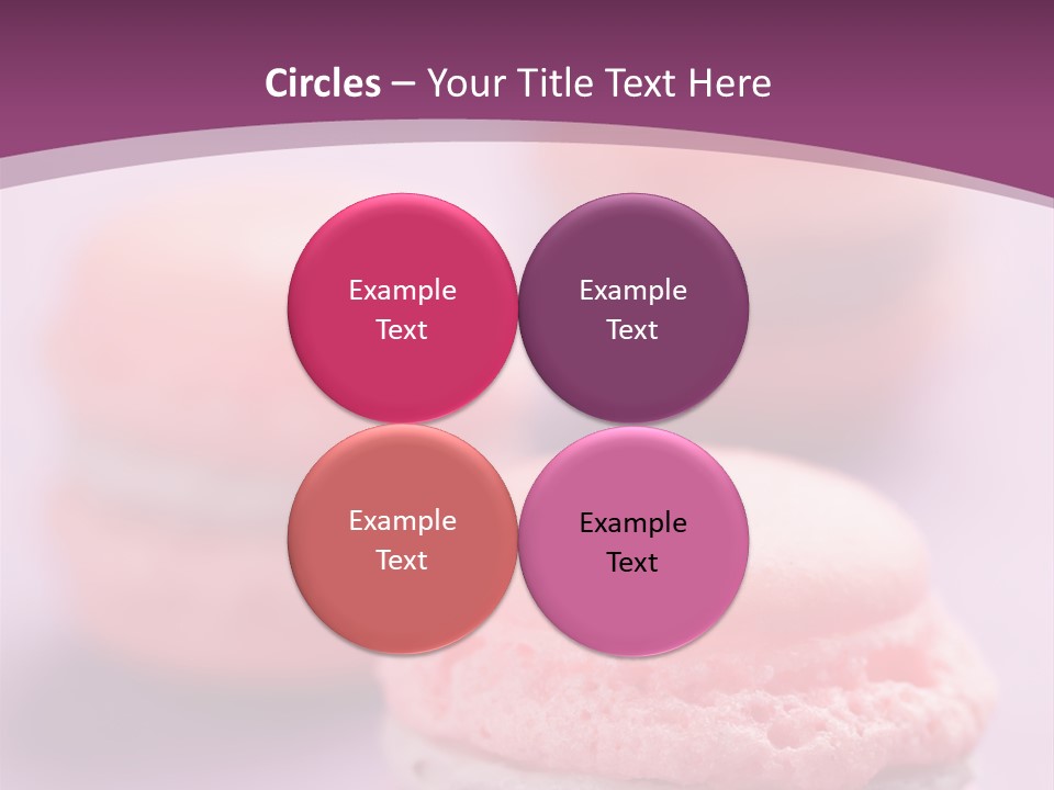 A Group Of Pink Macaroons On A Purple Background PowerPoint Template