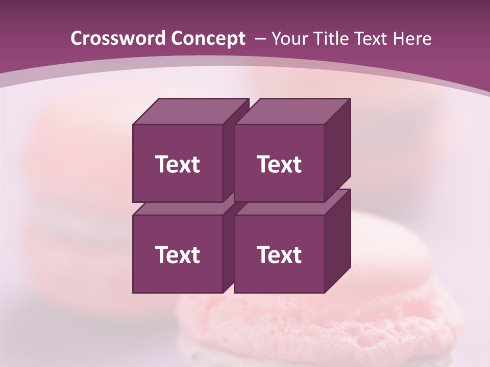 A Group Of Pink Macaroons On A Purple Background PowerPoint Template