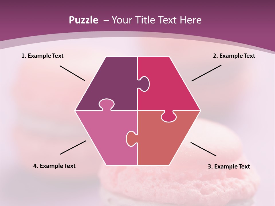 A Group Of Pink Macaroons On A Purple Background PowerPoint Template