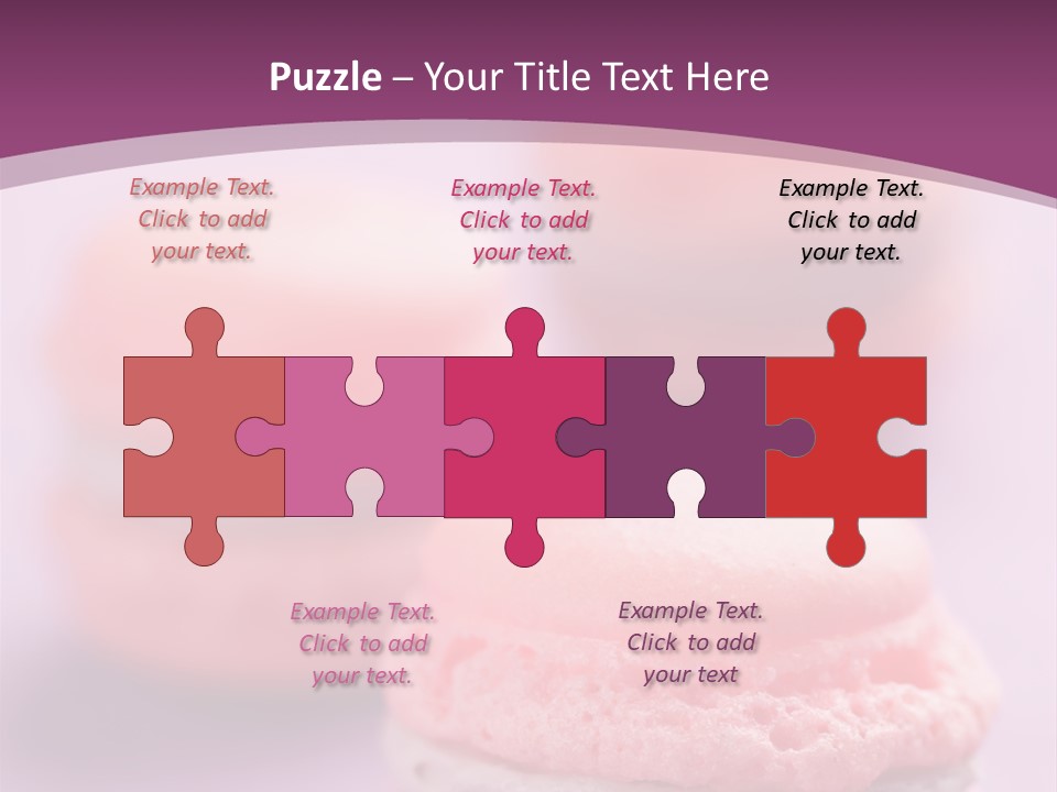A Group Of Pink Macaroons On A Purple Background PowerPoint Template