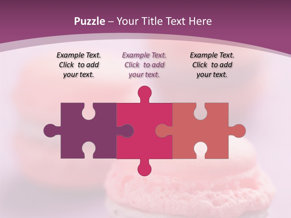 A Group Of Pink Macaroons On A Purple Background PowerPoint Template