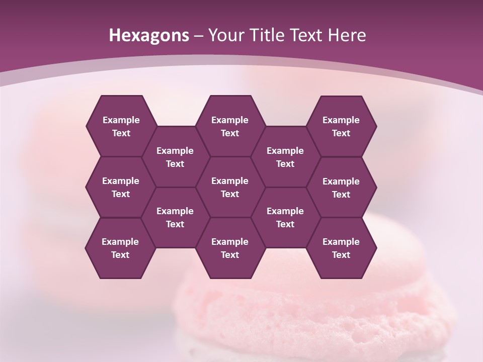 A Group Of Pink Macaroons On A Purple Background PowerPoint Template