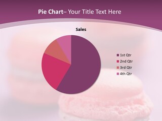 A Group Of Pink Macaroons On A Purple Background PowerPoint Template