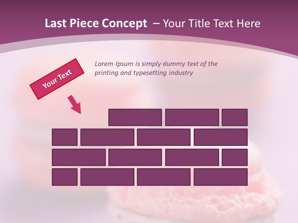 A Group Of Pink Macaroons On A Purple Background PowerPoint Template
