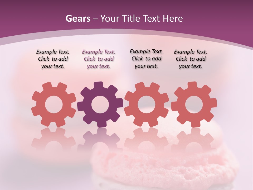 A Group Of Pink Macaroons On A Purple Background PowerPoint Template