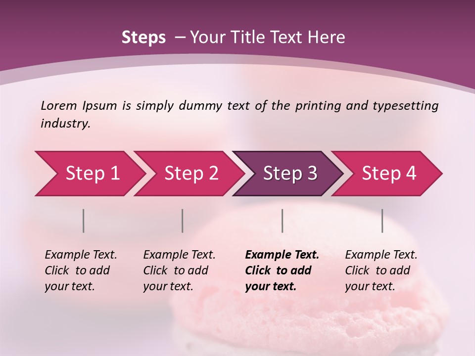 A Group Of Pink Macaroons On A Purple Background PowerPoint Template