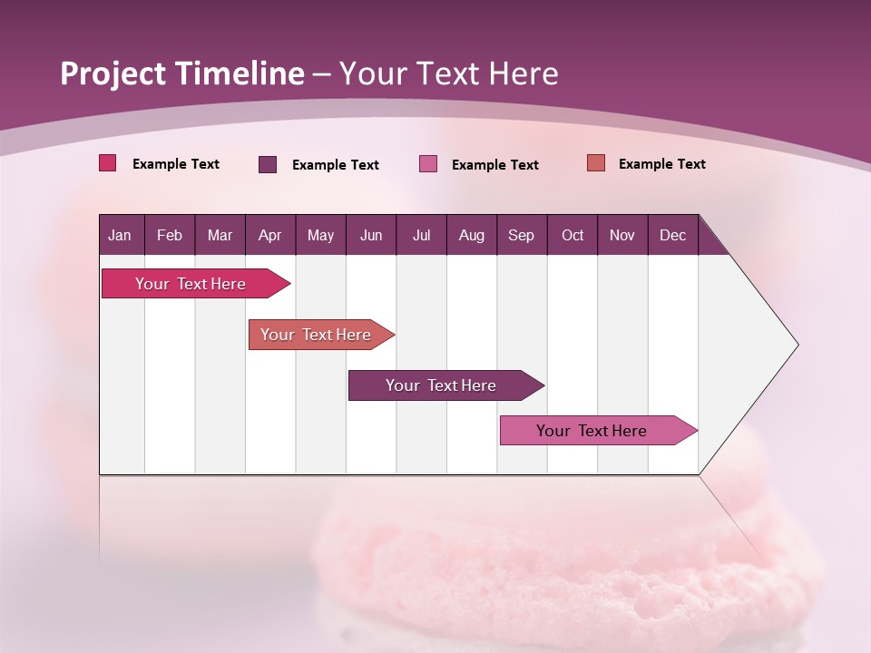 A Group Of Pink Macaroons On A Purple Background PowerPoint Template
