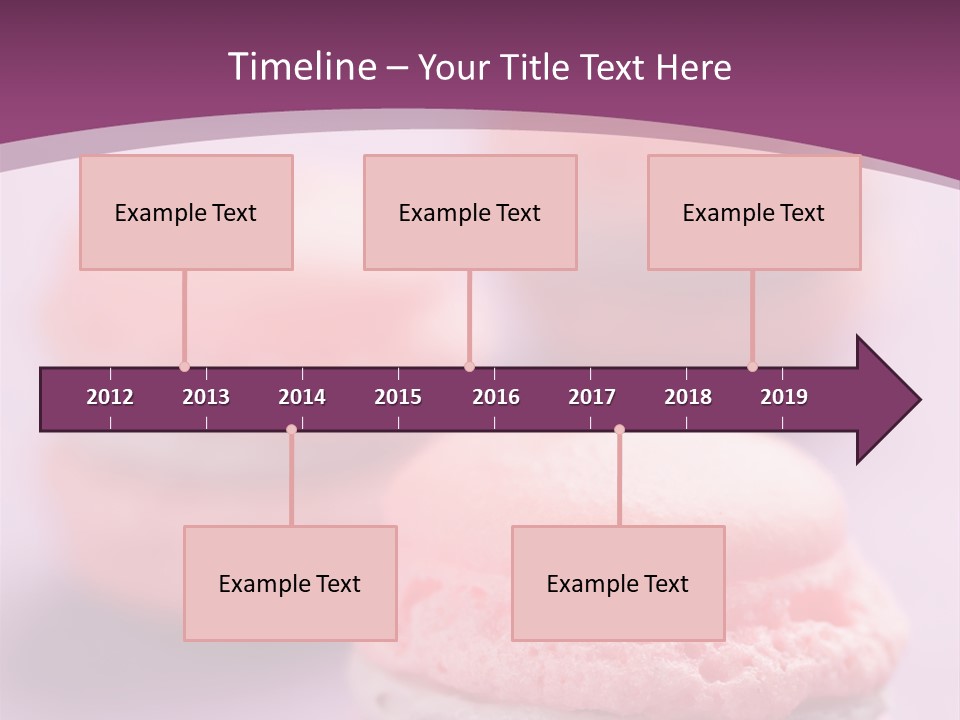 A Group Of Pink Macaroons On A Purple Background PowerPoint Template