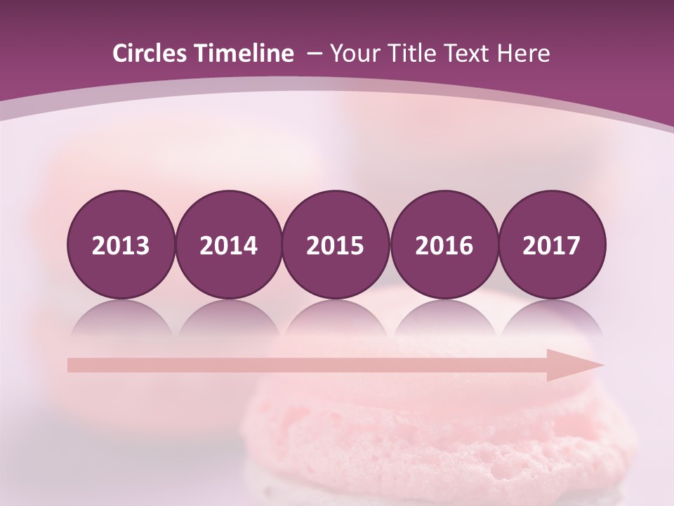 A Group Of Pink Macaroons On A Purple Background PowerPoint Template