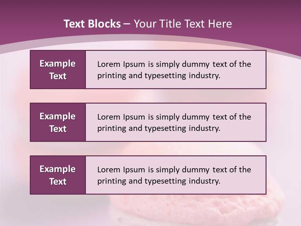 A Group Of Pink Macaroons On A Purple Background PowerPoint Template