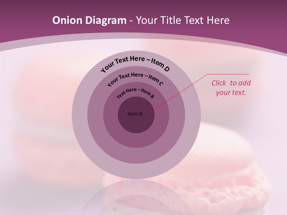 A Group Of Pink Macaroons On A Purple Background PowerPoint Template