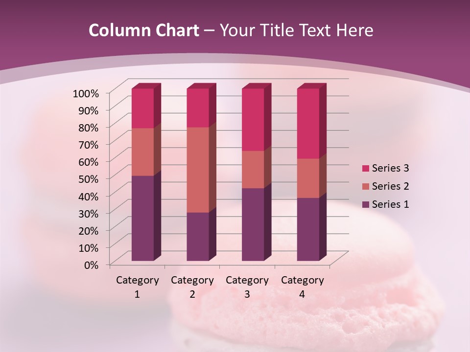 A Group Of Pink Macaroons On A Purple Background PowerPoint Template