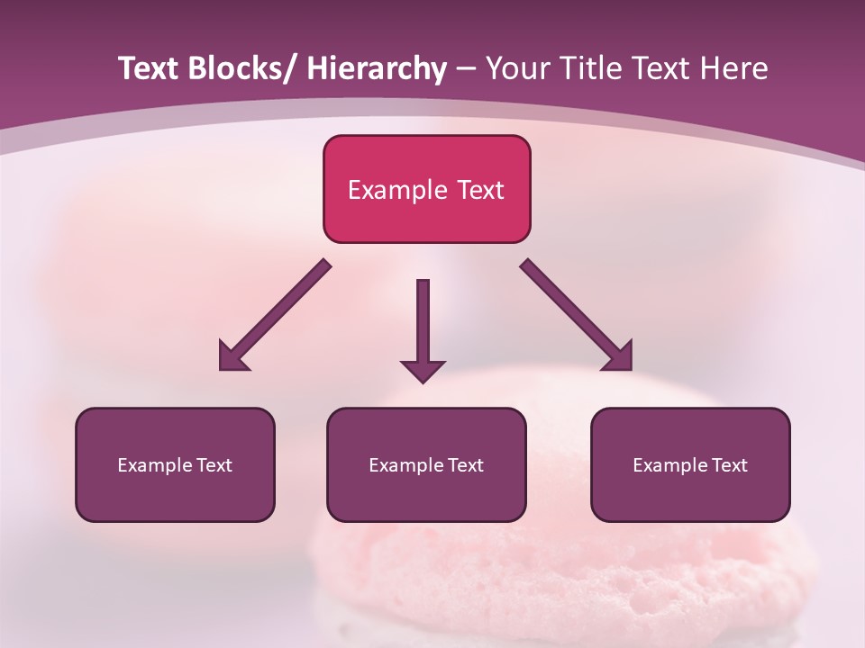 A Group Of Pink Macaroons On A Purple Background PowerPoint Template