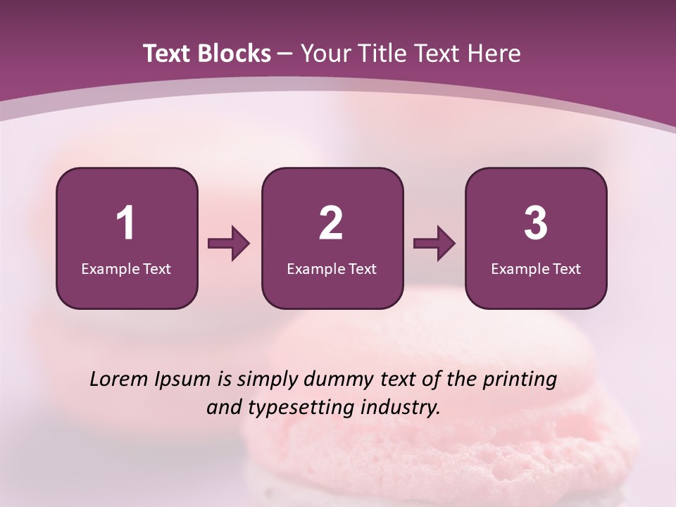 A Group Of Pink Macaroons On A Purple Background PowerPoint Template