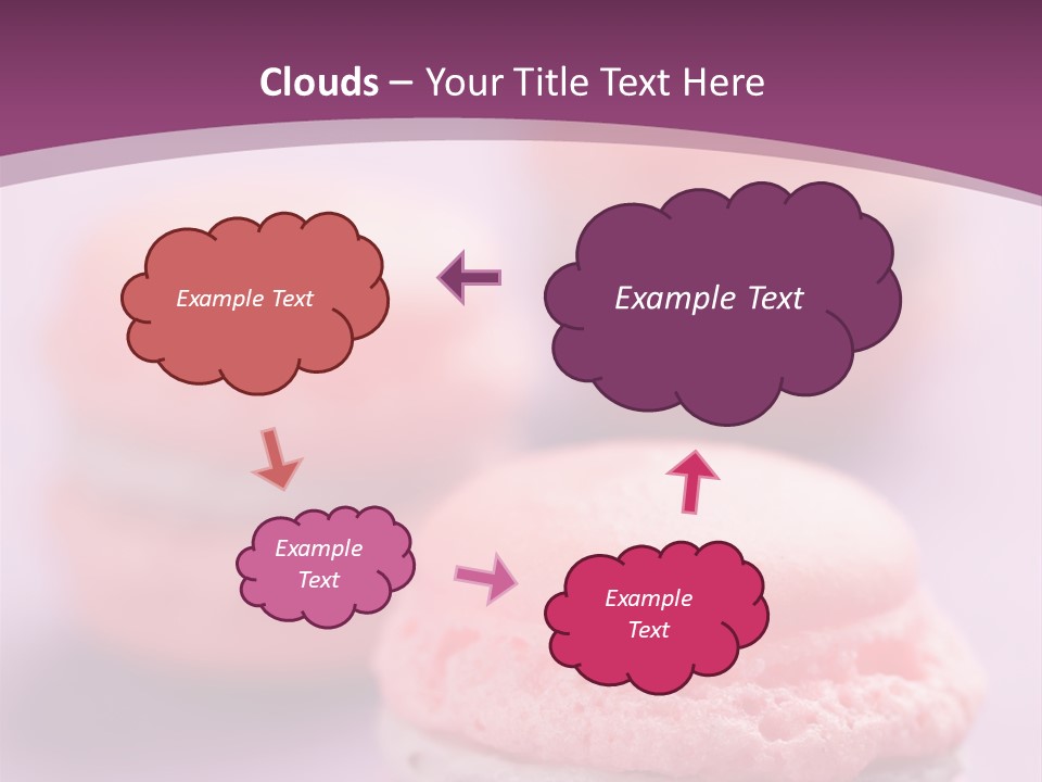 A Group Of Pink Macaroons On A Purple Background PowerPoint Template