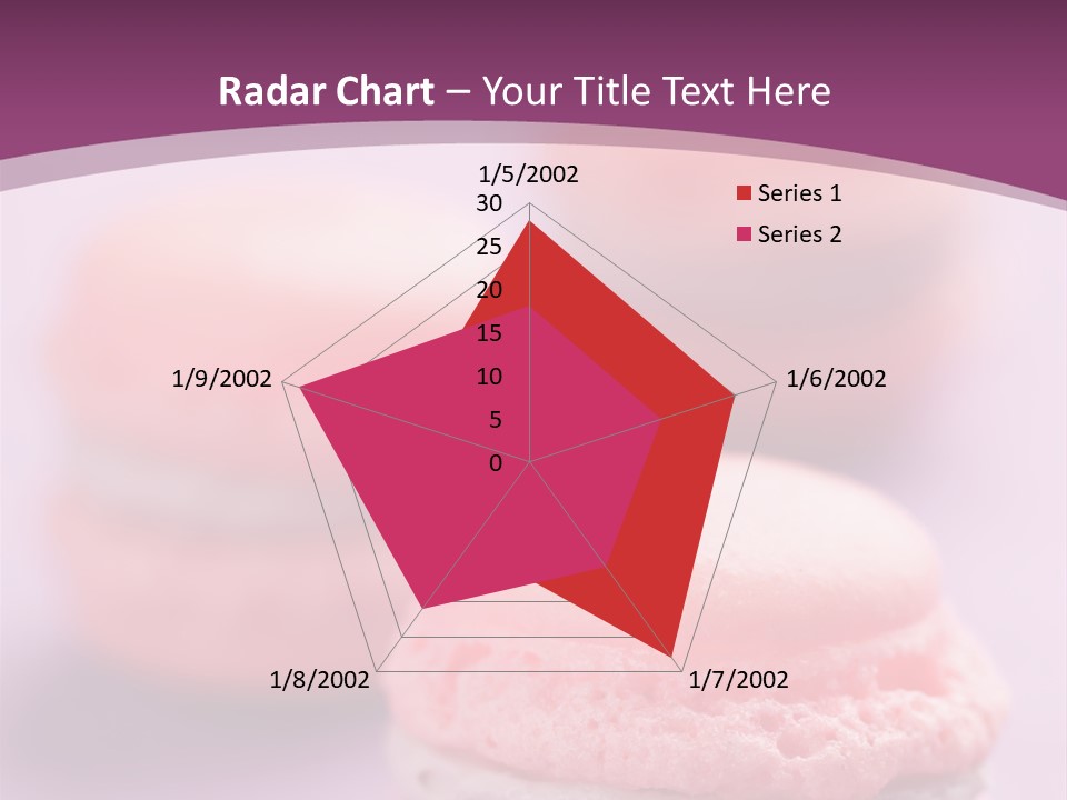 A Group Of Pink Macaroons On A Purple Background PowerPoint Template