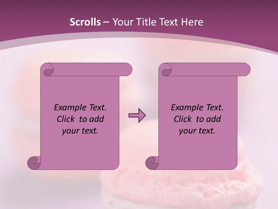 A Group Of Pink Macaroons On A Purple Background PowerPoint Template