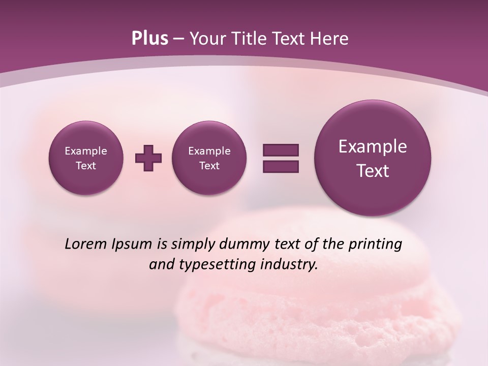 A Group Of Pink Macaroons On A Purple Background PowerPoint Template