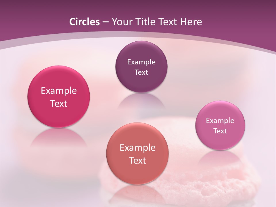 A Group Of Pink Macaroons On A Purple Background PowerPoint Template