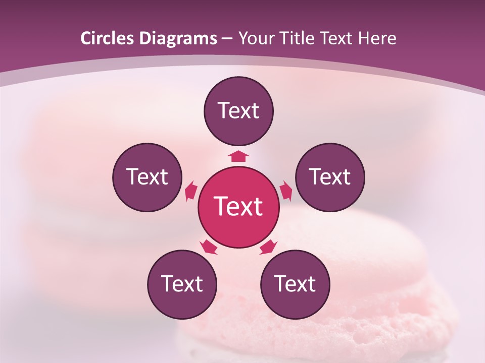 A Group Of Pink Macaroons On A Purple Background PowerPoint Template