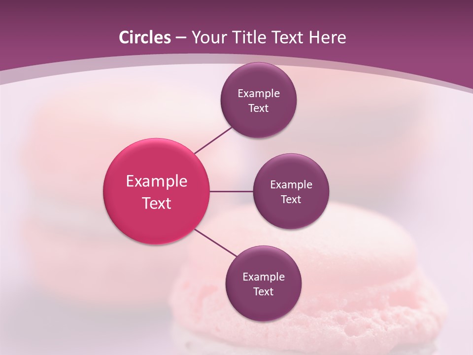 A Group Of Pink Macaroons On A Purple Background PowerPoint Template