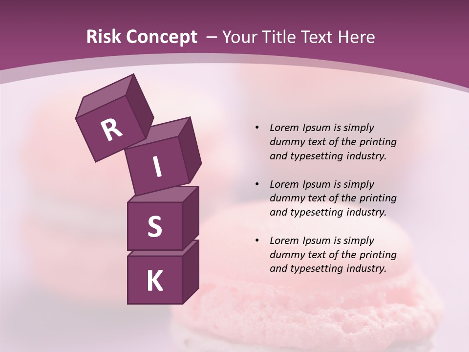 A Group Of Pink Macaroons On A Purple Background PowerPoint Template