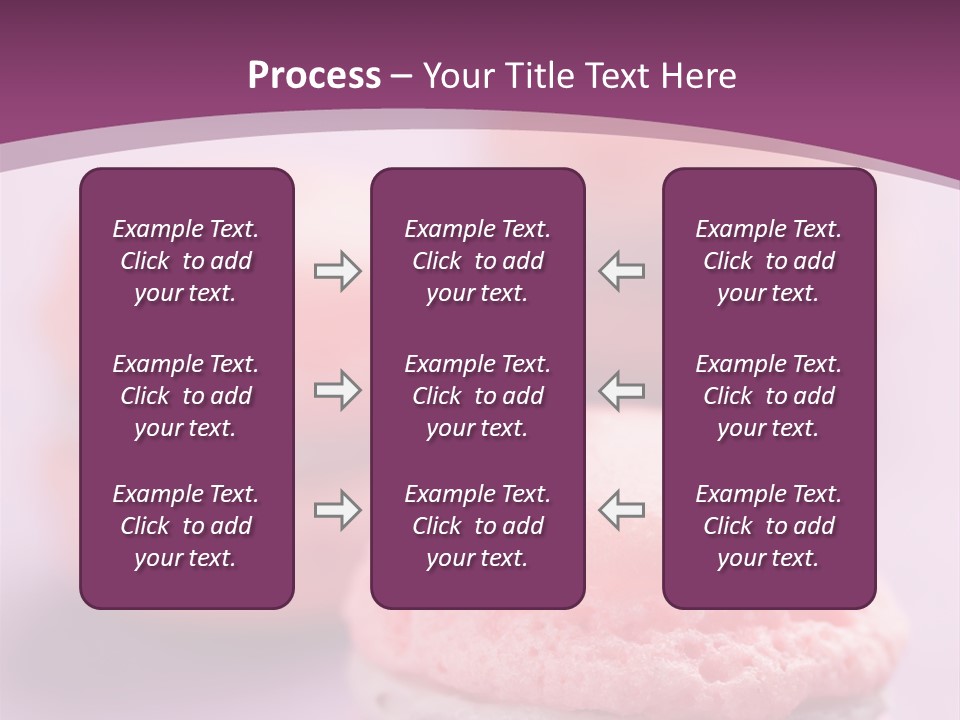 A Group Of Pink Macaroons On A Purple Background PowerPoint Template