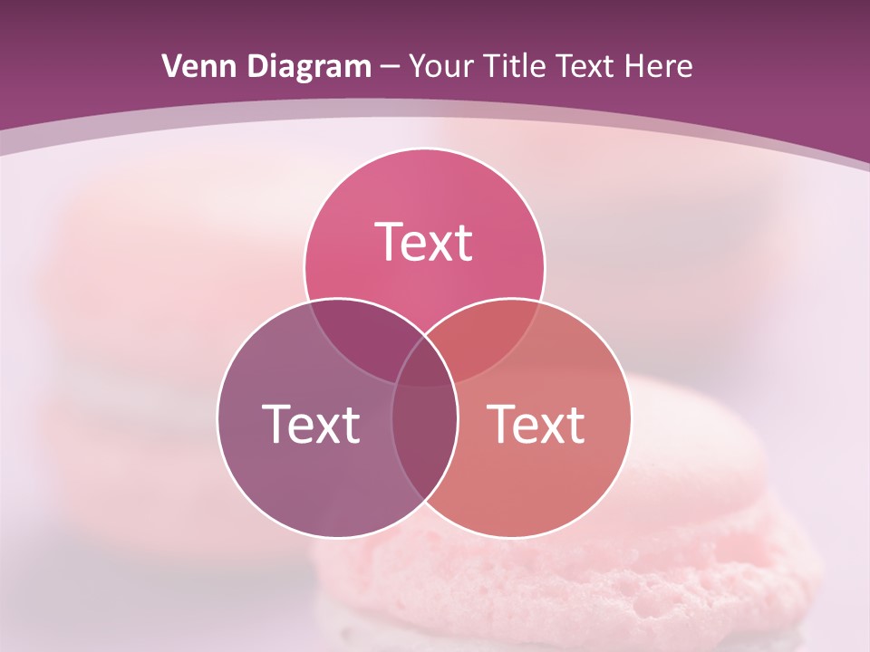A Group Of Pink Macaroons On A Purple Background PowerPoint Template
