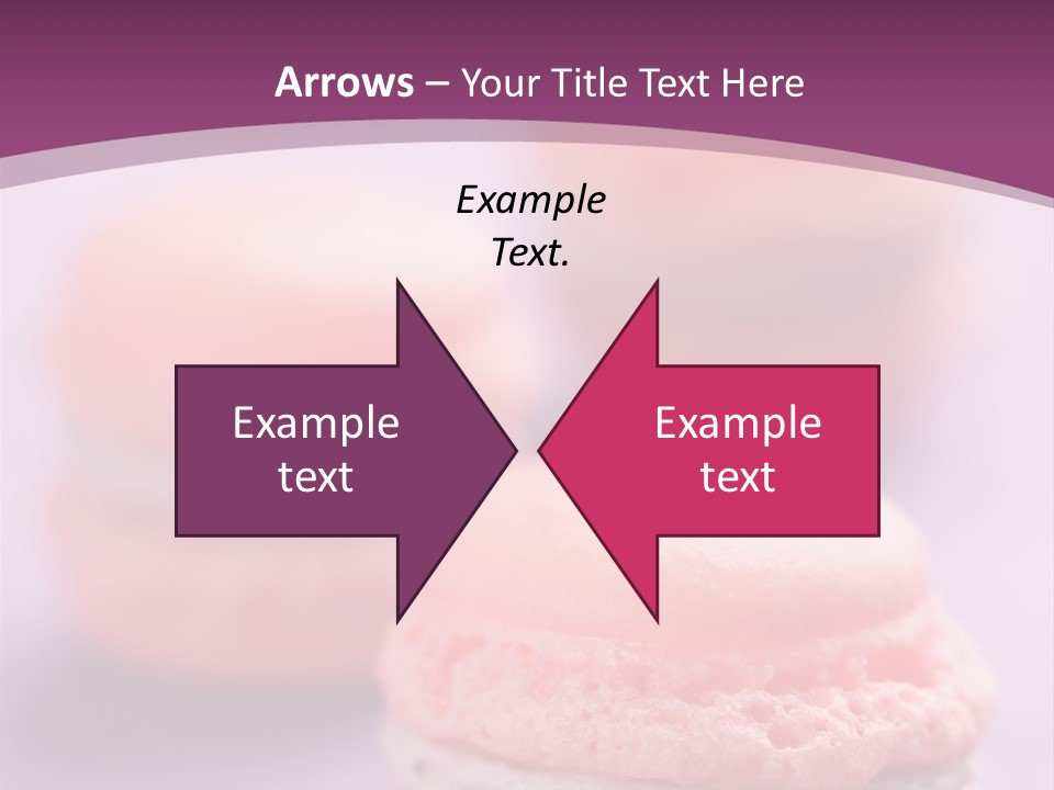 A Group Of Pink Macaroons On A Purple Background PowerPoint Template