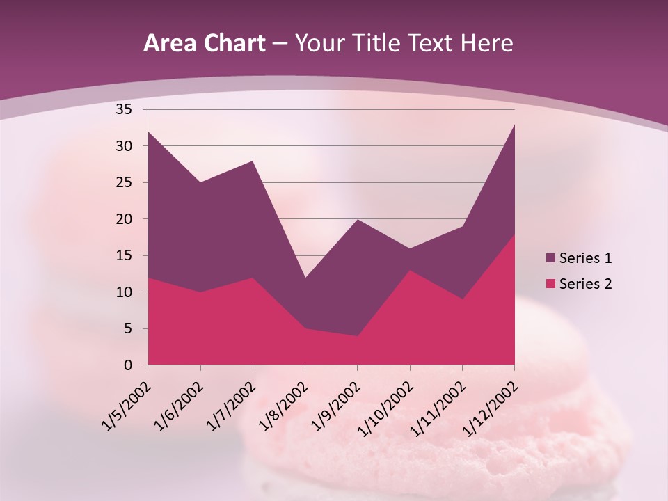 A Group Of Pink Macaroons On A Purple Background PowerPoint Template