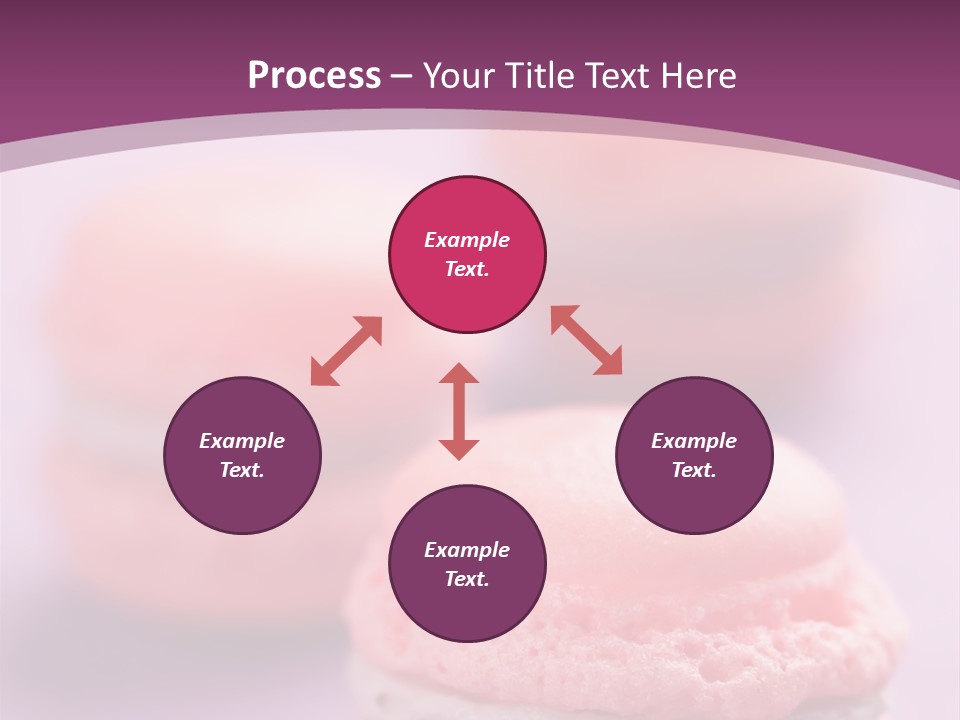 A Group Of Pink Macaroons On A Purple Background PowerPoint Template