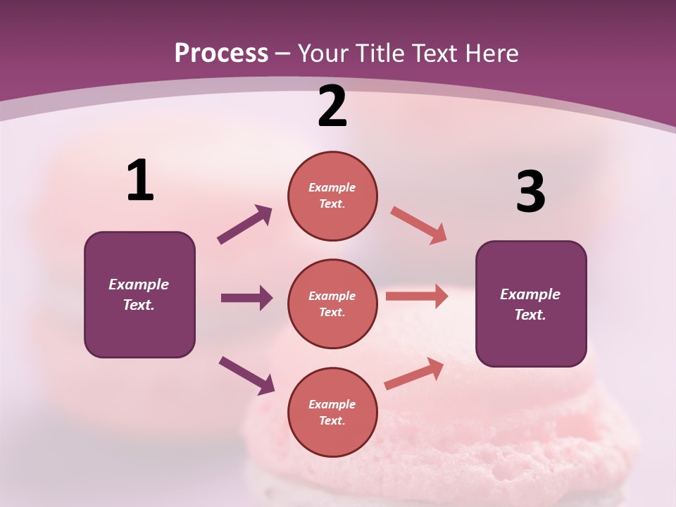 A Group Of Pink Macaroons On A Purple Background PowerPoint Template