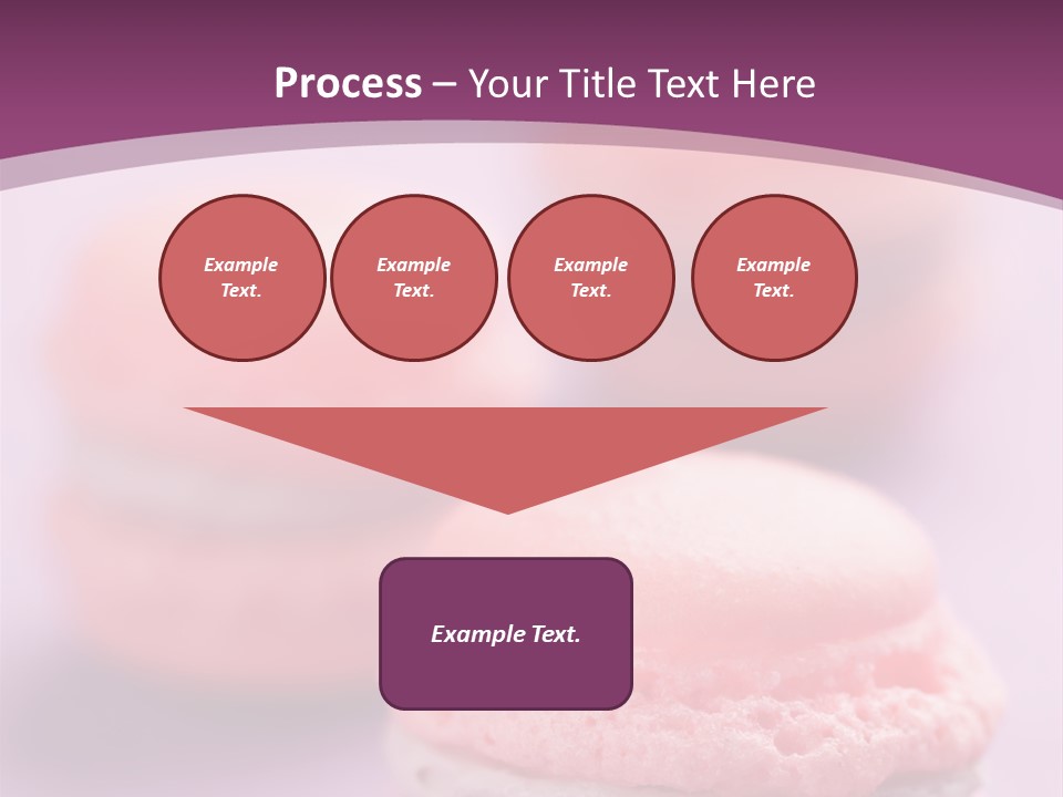 A Group Of Pink Macaroons On A Purple Background PowerPoint Template