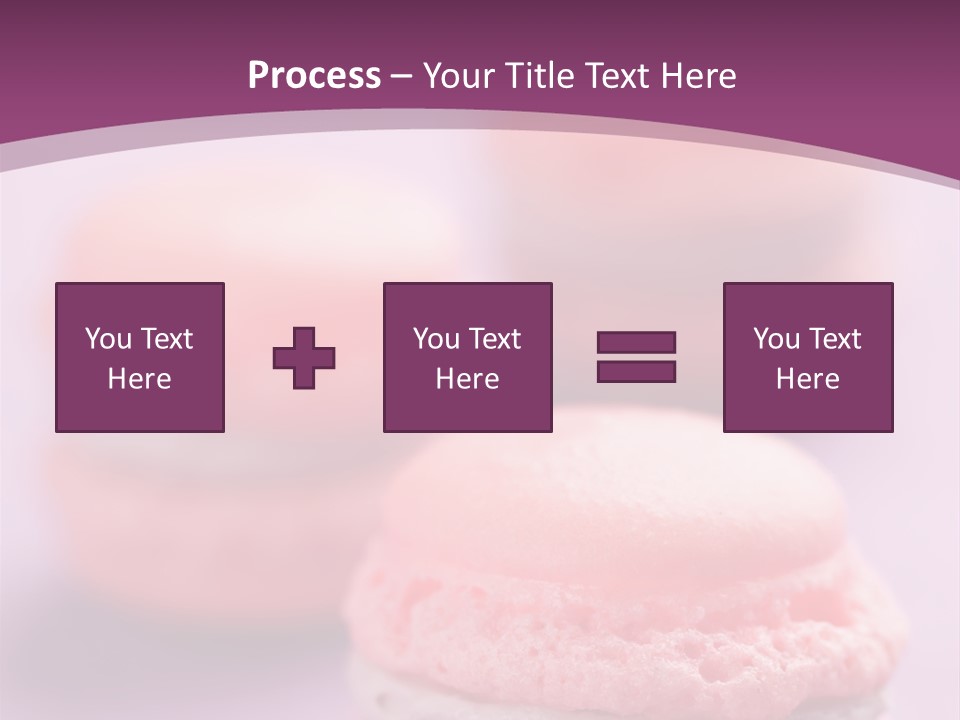 A Group Of Pink Macaroons On A Purple Background PowerPoint Template
