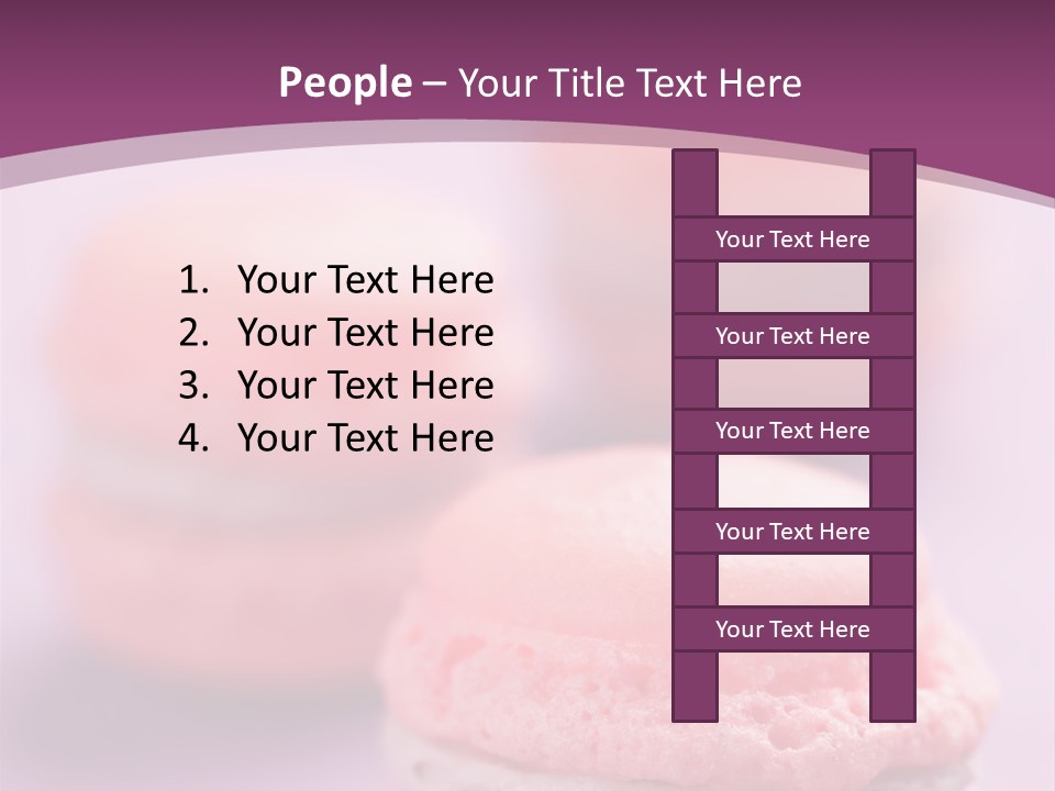 A Group Of Pink Macaroons On A Purple Background PowerPoint Template