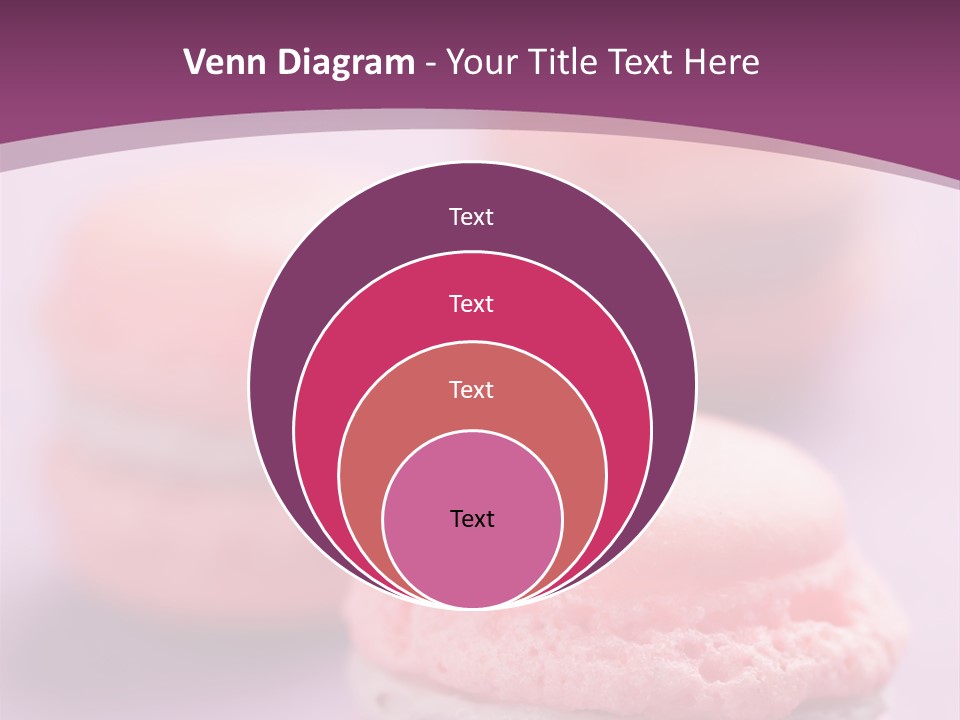 A Group Of Pink Macaroons On A Purple Background PowerPoint Template