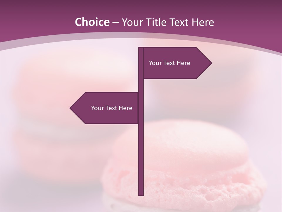 A Group Of Pink Macaroons On A Purple Background PowerPoint Template