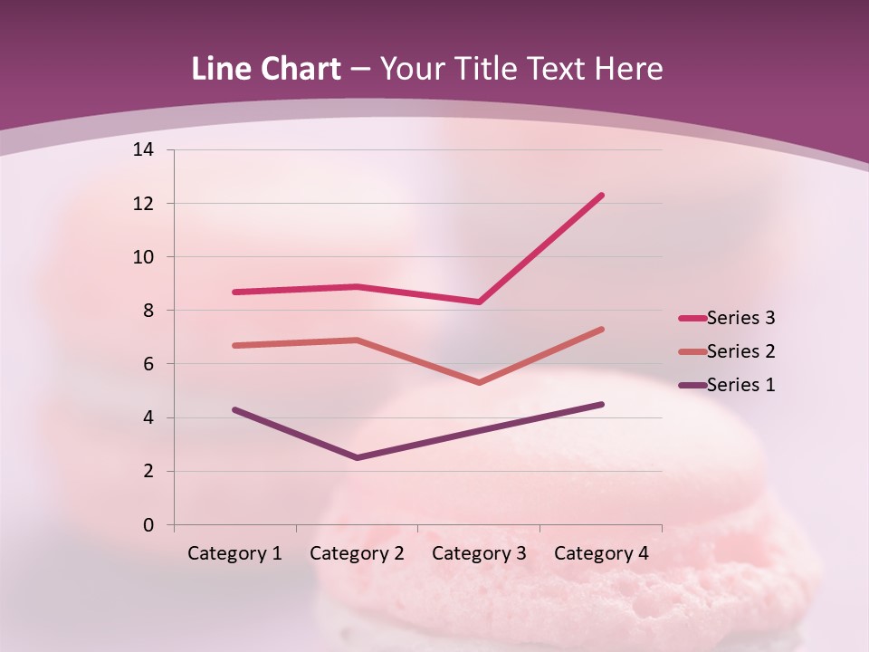 A Group Of Pink Macaroons On A Purple Background PowerPoint Template