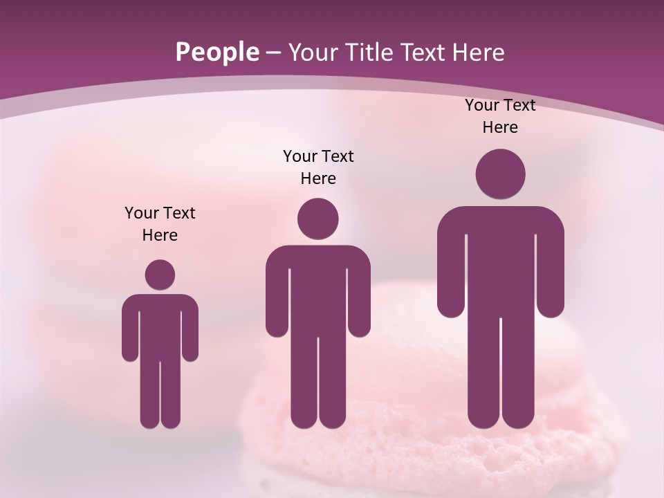 A Group Of Pink Macaroons On A Purple Background PowerPoint Template